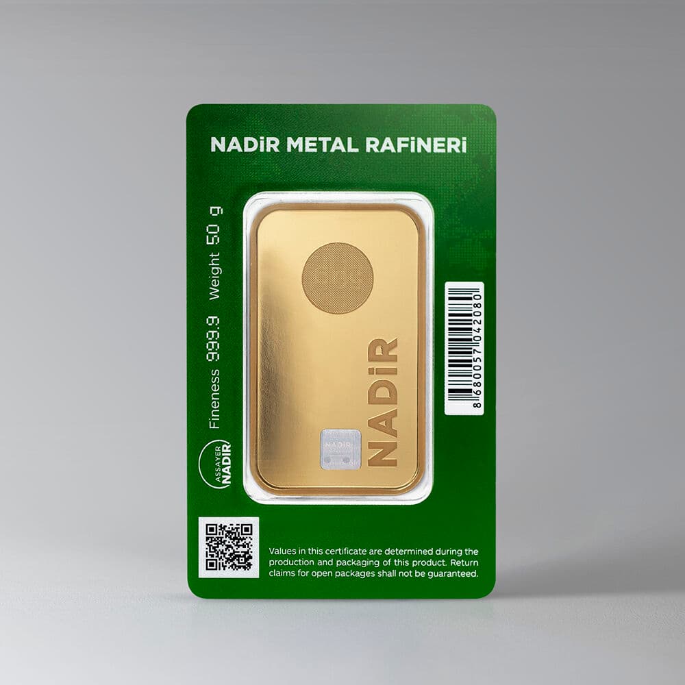 NadirGold 50 Gr Külçe Altın 999.9